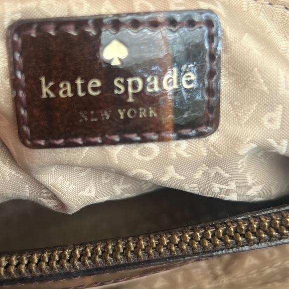 Kate Spade  chocolate Brown leather  Crocodile Embossed Shoulder Bag - Picture 10 of 13